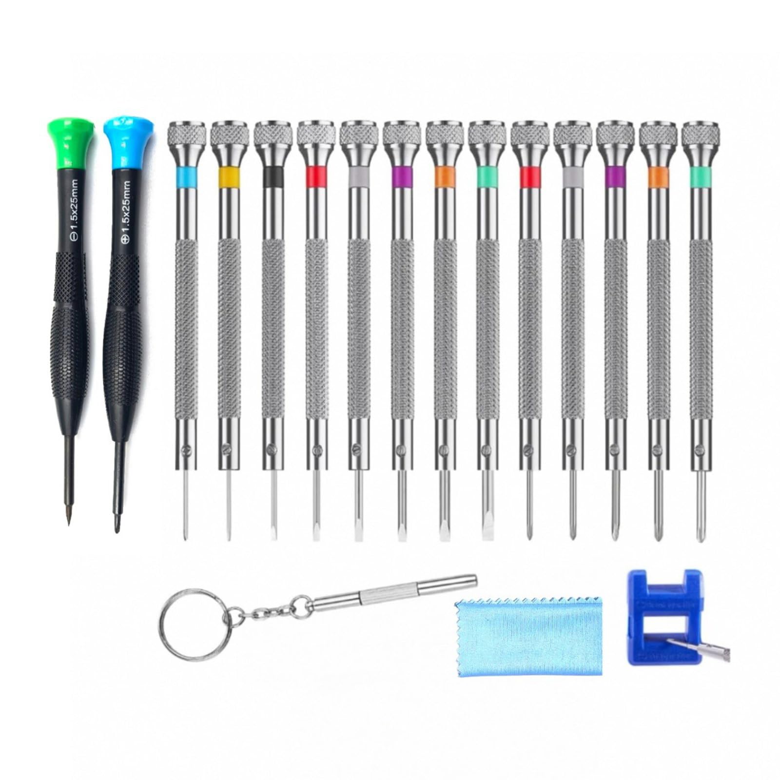 Woedpez 18 Piece Screwdriver Precisions Tiny Screwdriver Set Ideal For Watch And Computer Phone Repairs Watch Alloy Steel Screwdrivers