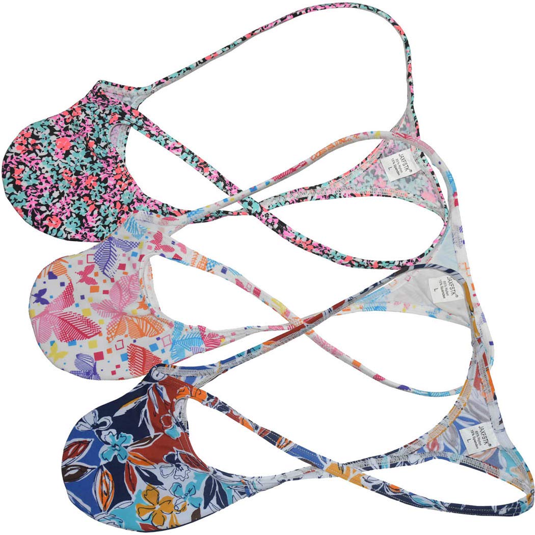 OROCOJUCO Sexy Mens Swim Thong Bulge Pouch G-String Bikini Underwear Minimal Coverage T-back 3-Pack XHZ XL