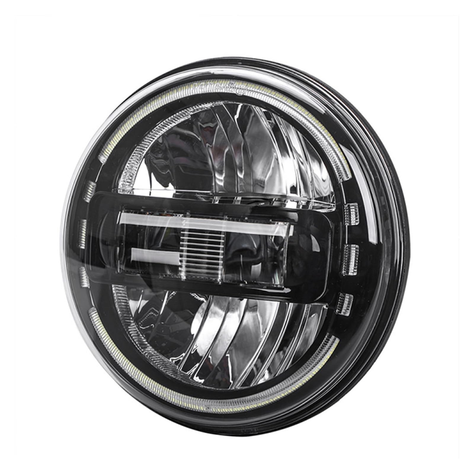 Faro Fari Anteriori Per Jeep Per Wrangler JK Per Fari Illimitati Led 12V 24V DRL Luce Di Marcia 7 Pollici LED Gruppo Ottico ProiettoreFaro(Nero)