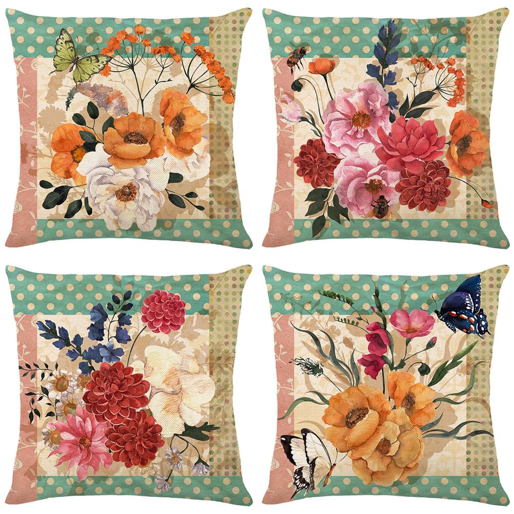 Housse de coussin 45x45 lot de 4 lavable pour protéger le canapé