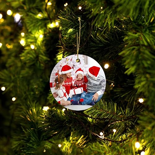 Miniatura 55 de Adornos de Navidad personalizados 2025 con cualquier imagen, adorno acrílico para colgar fotos – con mis propias fotos – Adornos de imagen