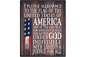 Rustic 'Pledge of Allegiance' Wall Art: A Timeless Symbol for Patriots and Conservatives
