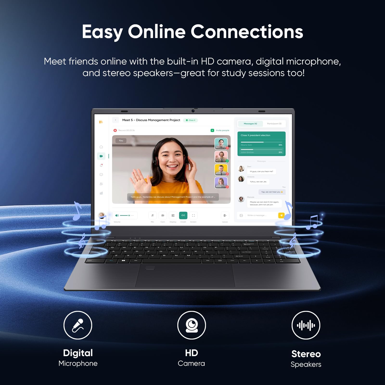 Coolby 15.6inch Laptop, 12GB RAM/256GB SSD, 1920x1080 IPS Display, Intel N95(Beats N5095) Quad Core Laptop Computer, Support Fingerprint, WiFi 5, BT — view 9