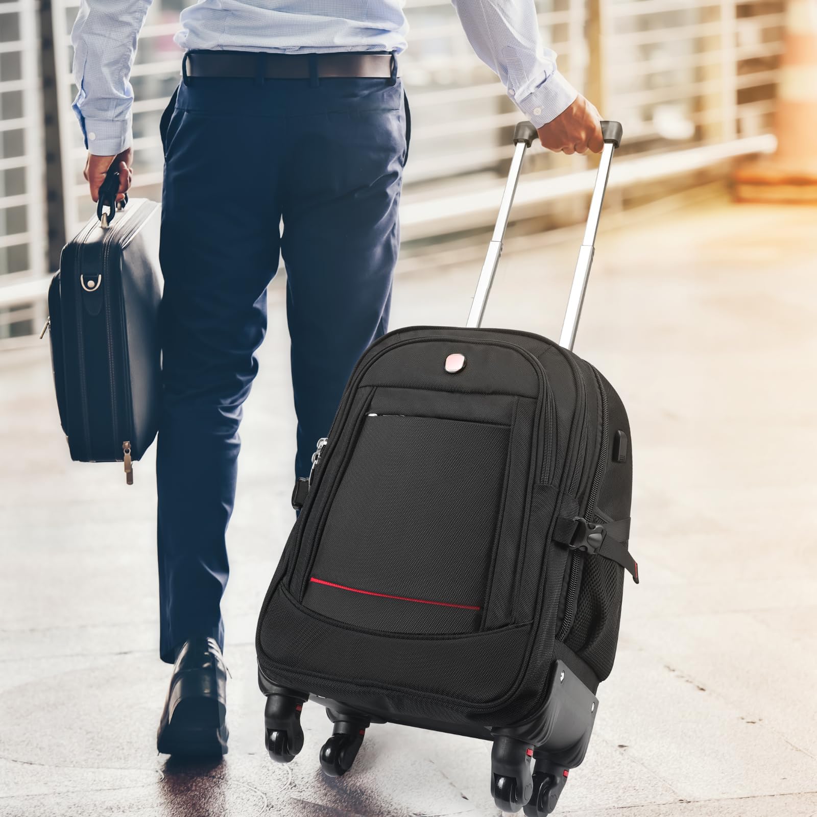 Star Cloud Serie de mochilas con ruedas SC, Negro-a, Carry on 22-Inch 45L, Mochila con ruedas de 4 ruedas