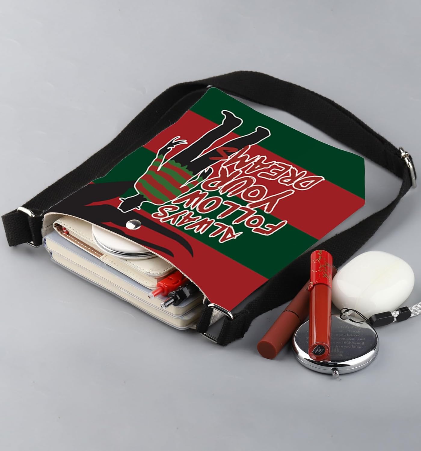 Horror Crossbody Bag Horror Movie Fans Gifts Scary Killer Gifts Always Follow Your Dream Crossbody Shoulder Bag - Image 5