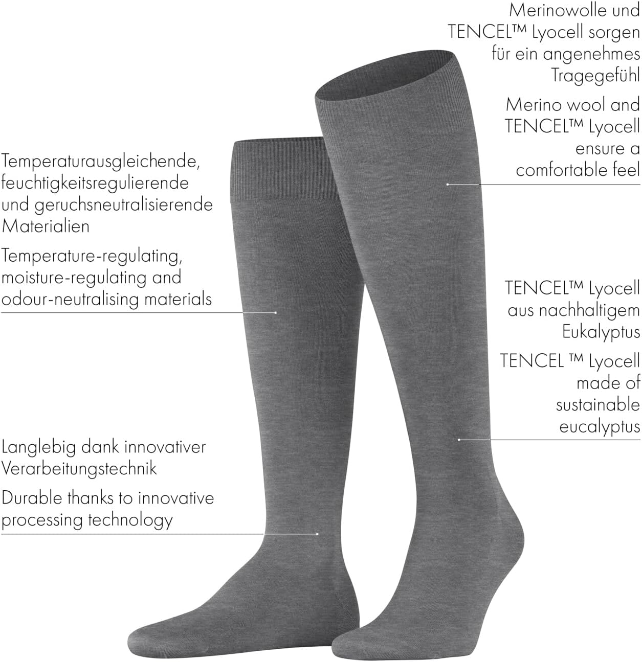 FALKE Men's Family Knee High Socks, 1 Pair, Cotton