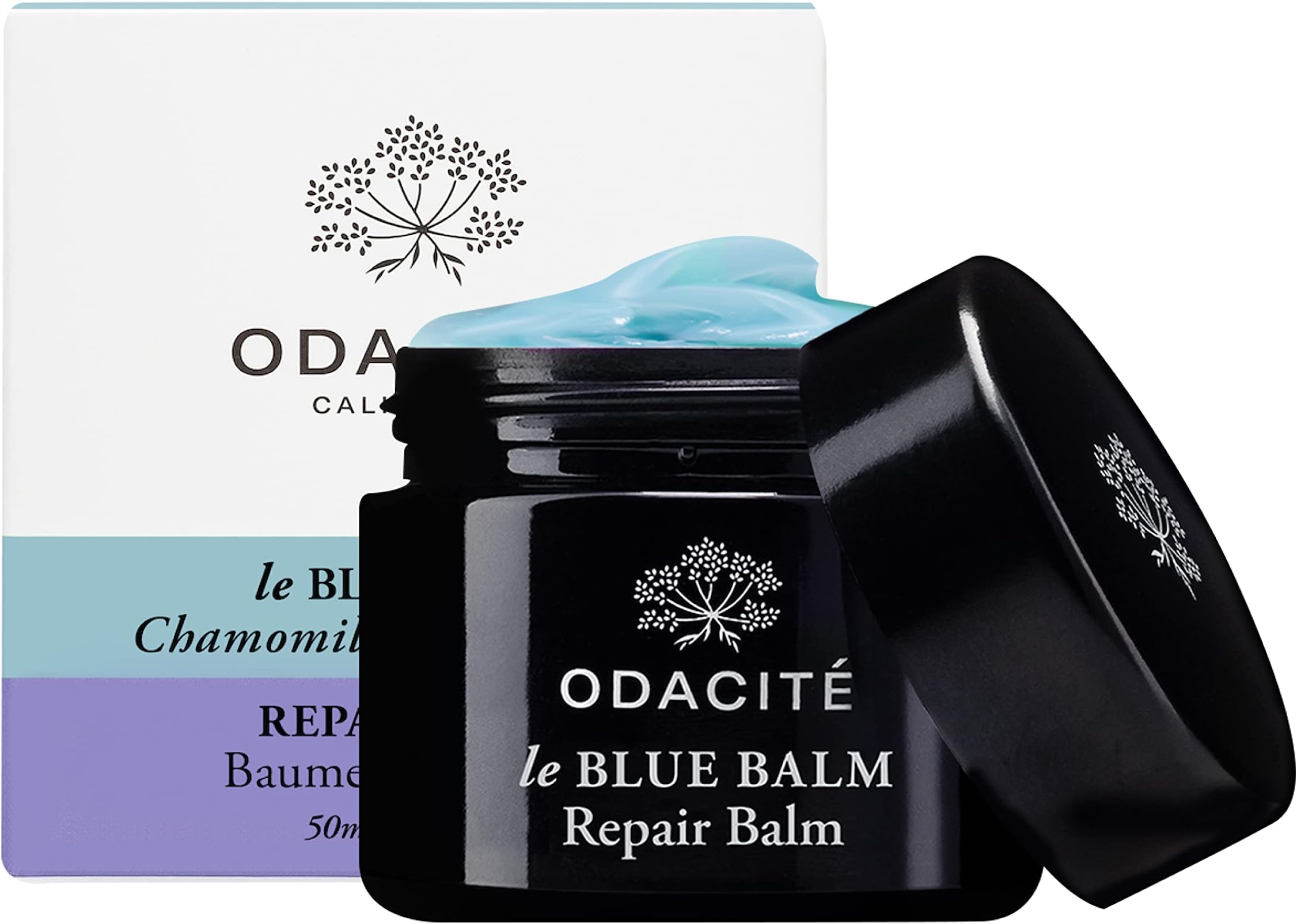 Odacité Le Blue Balm Repair Balm, Blue Chamomile & Shea Butter, Multipurpose Face & Eye Moisturizer for Dry, Mature & Sensitive Skin, Barrier-Supporting Anti-Aging Cream, 1.69 fl oz.