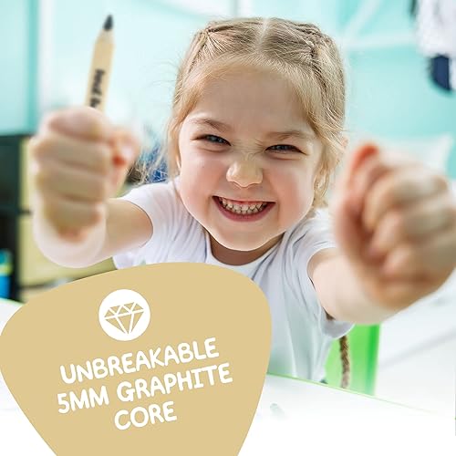 Miniatura 6 de Lápices triangulares jumbo para niños en edad preescolar, jardín de infantes, niños pequeños y principiantes (2 juegos), 8 lápices triangulares