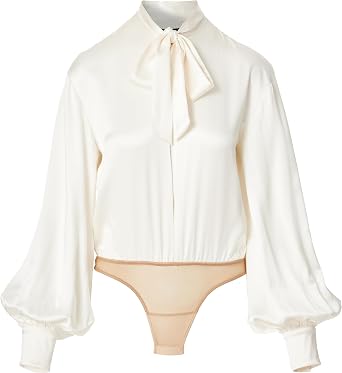 Tie Neck Keyhole Body Blouse