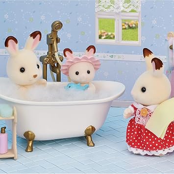 Calico Critters - Bath & Shower Set - Dollhouse Furniture & Accessories Kids Pretend Play Toy, Miniature Dollhouse Furniture & Accessories, Ages 3+
