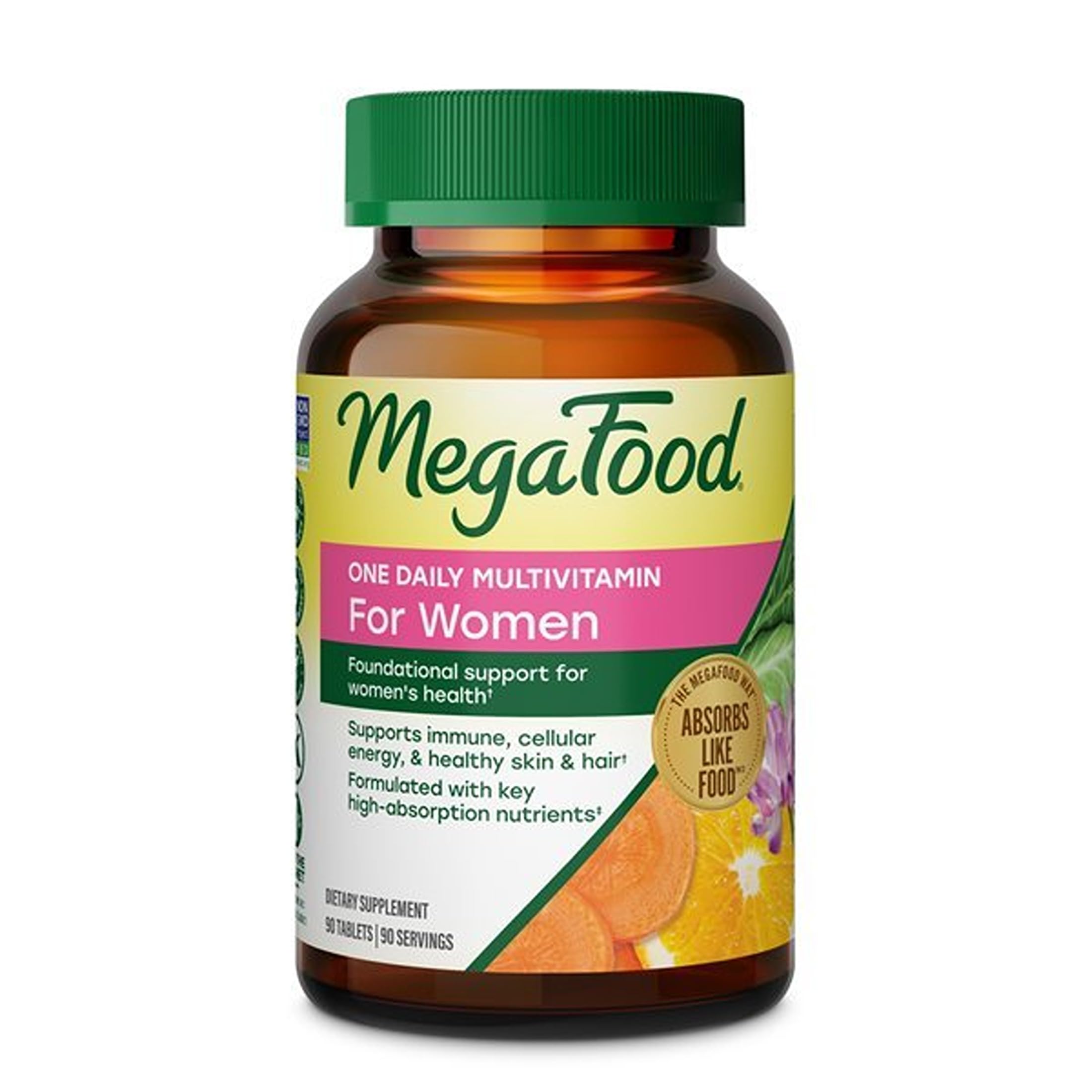 MegaFood One Daily Multivitamin for Women with 22 Nutrients, 90 Tablets Unflavored 90 Count (Pack of 1)
