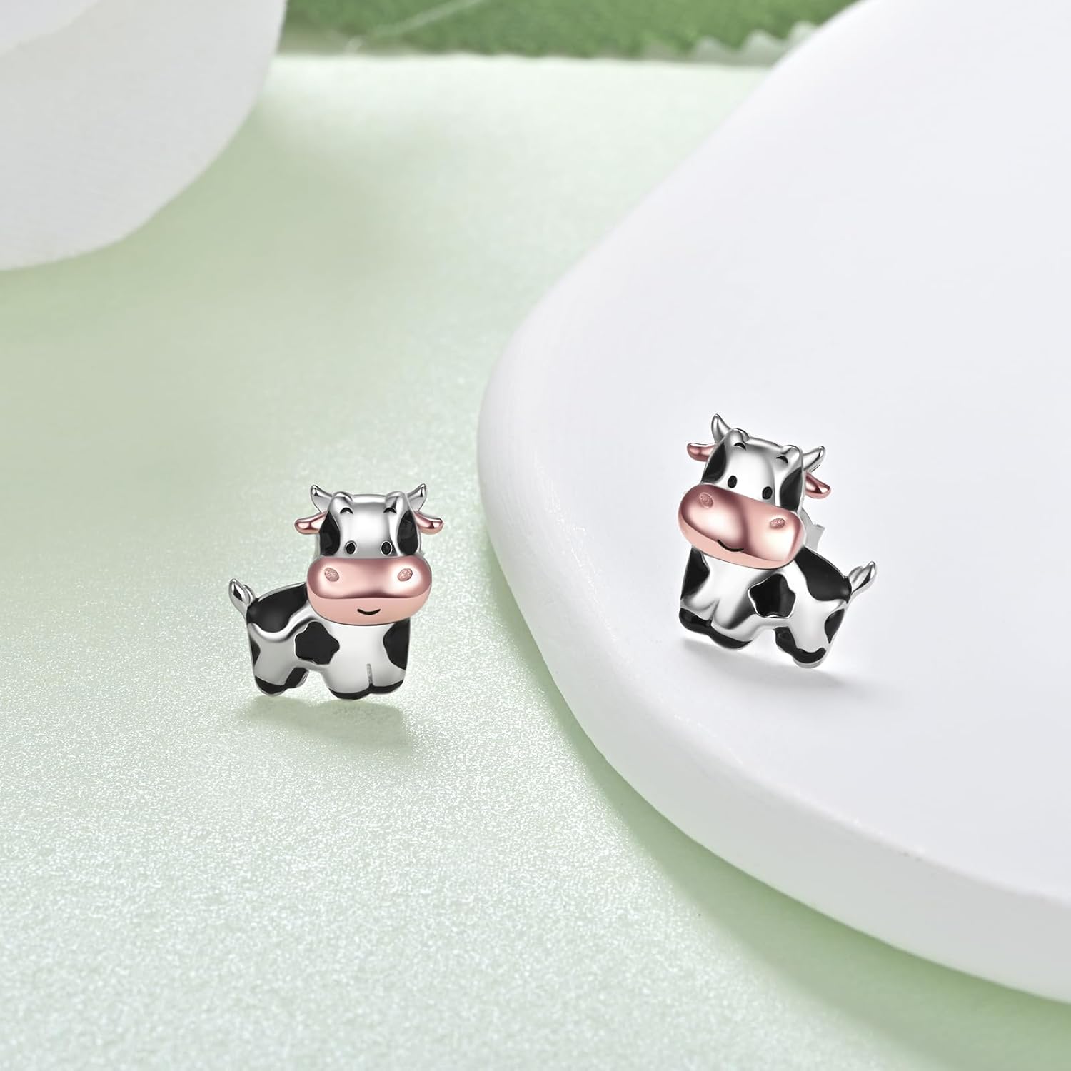 Cow Earrings for Women 925 Sterling Sliver Cute Animal Studs Jewelry Gift for Teens - Image 2
