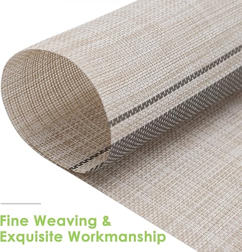 Miniatura 5 de Juego de 6 manteles individuales de cocina, protector de vinilo para mesa de comedor, tapete de escritorio, resistente al calor, lavable, cuadrado