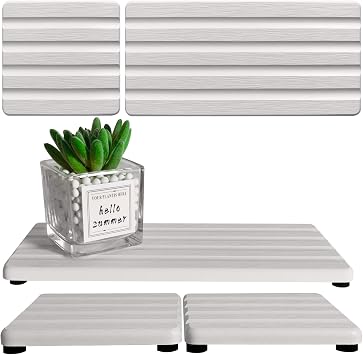 Set of 3 Water Absorbing Stone Tray Diatomite Hand Soap Holder for Bathroom