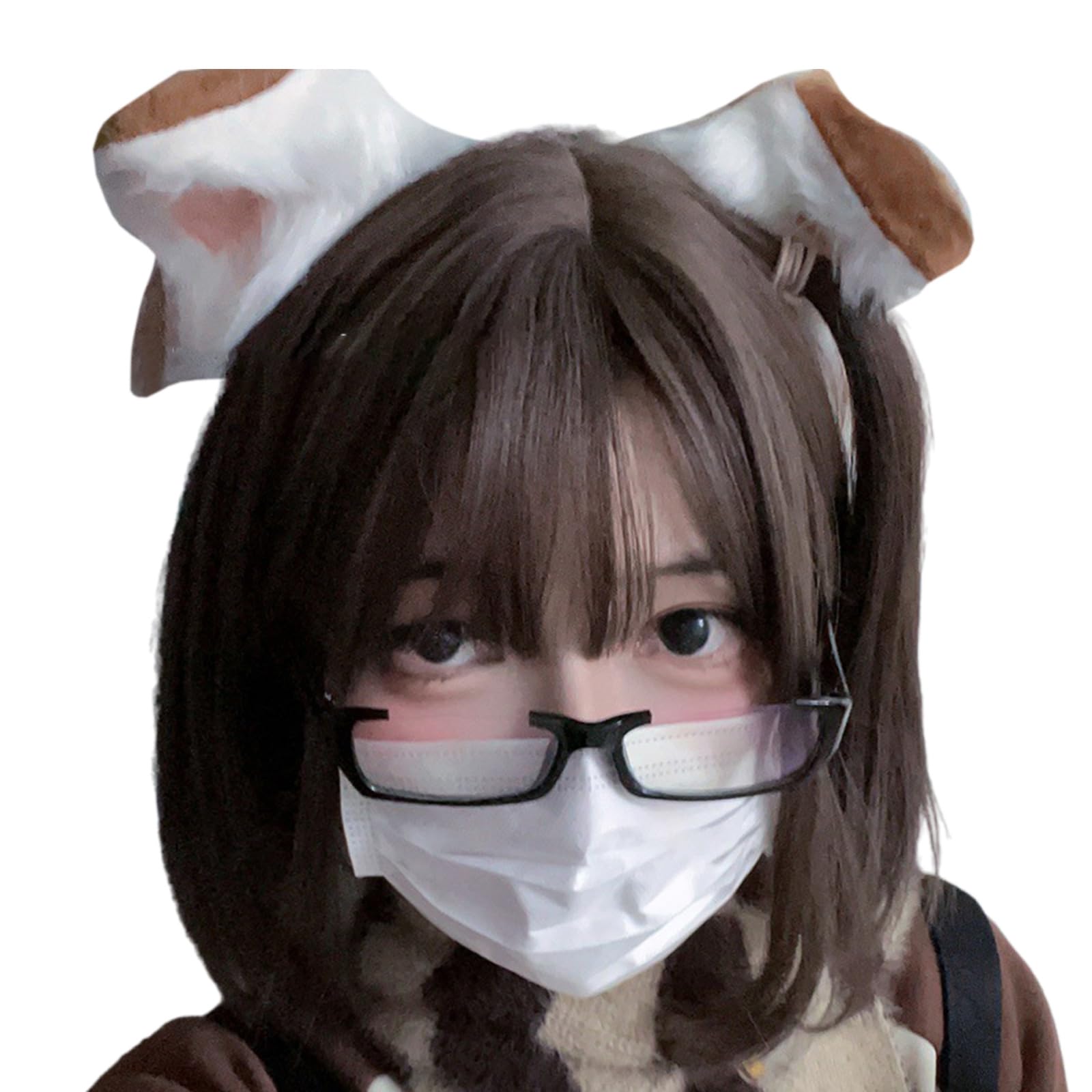 Unique Dog Furry Ear Headwear Adjustable Headband Headpieces for Anime Fan and Unique Fashion Enthusiasts: Dark Brown