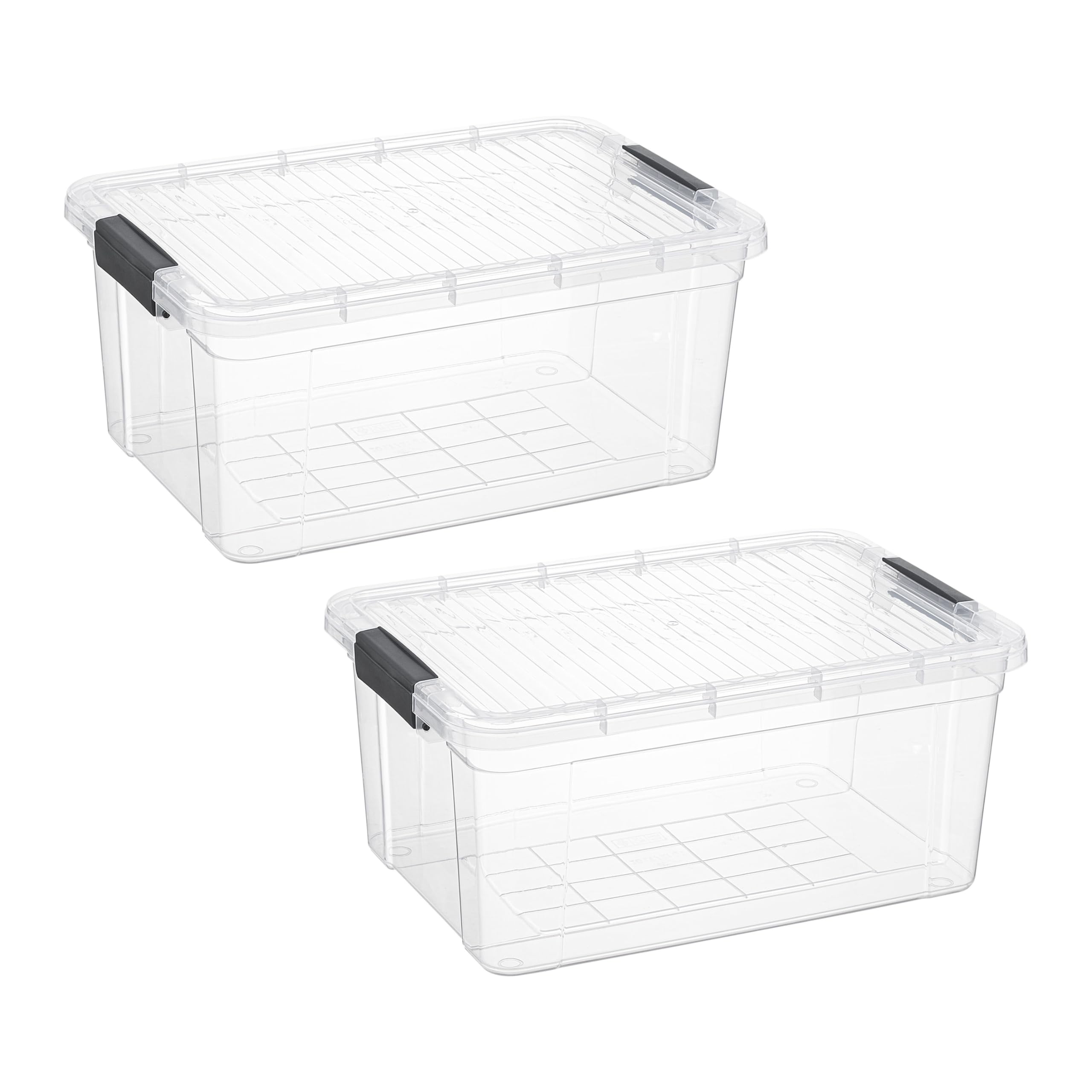 Superio 21 Quart Clear Plastic Storage Boxes with Lids, Stackable Organizer Containers, BPA-Free Storage Bins for Home, Office, School &amp; Dorm, 2 Pack