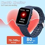 Smart Watch for Kids with 12 Puzzle Games, 1.83" Fitness Tracker Watch Heart Rate Sleep Monitor, Pedometer, Alarm Clock, Flashlight, Gift for 6-12 Year Old Boys (Blue)