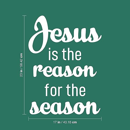Miniatura 3 de Calcomanía de vinilo para pared, Jesús es la razón de la temporada, 23 x 17 pulgadas, calcomanía religiosa de Navidad para la temporada navideña,