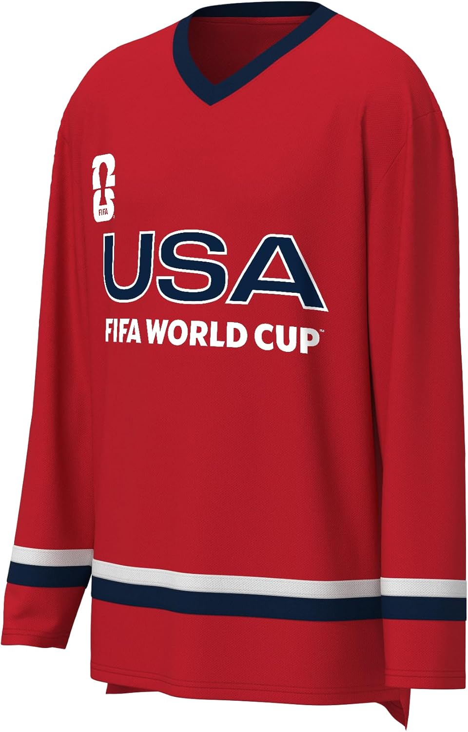Outerstuff FIFA World Cup 2026 Mens Long Sleeve V-Neck Hockey Jersey