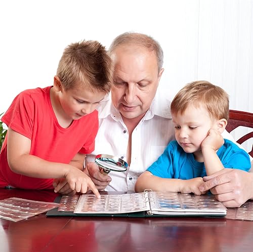 Vista 12 de 42 páginas de monedas de bolsillo para coleccionistas, 10 hojas de monedas, fundas para monedas, suministros de coleccionista de sellos con 9 Página