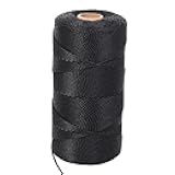 Mason Line String, 1000ft #18 UV-Resistant Black Nylon String, 1.3mm Thick Durable Construction and Heavy-Duty Layout Line for Gardening, Tomato Twine, Strong Polyester Thread