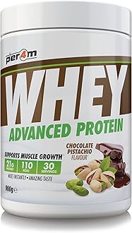 Per4m Whey Protein Powder | High Protein Shake for Muscle Growth & Recovery | Low Sugar Gym Supplement | Sports Nutrition Drink + Amino Acids (900g, Chocolate Pistachio)