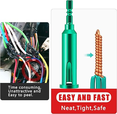 Vista 9 de Herramienta universal de torsión de alambre, pelacables y herramienta de pelado de cables Twister para electricista por taladro o manualmente (azul)