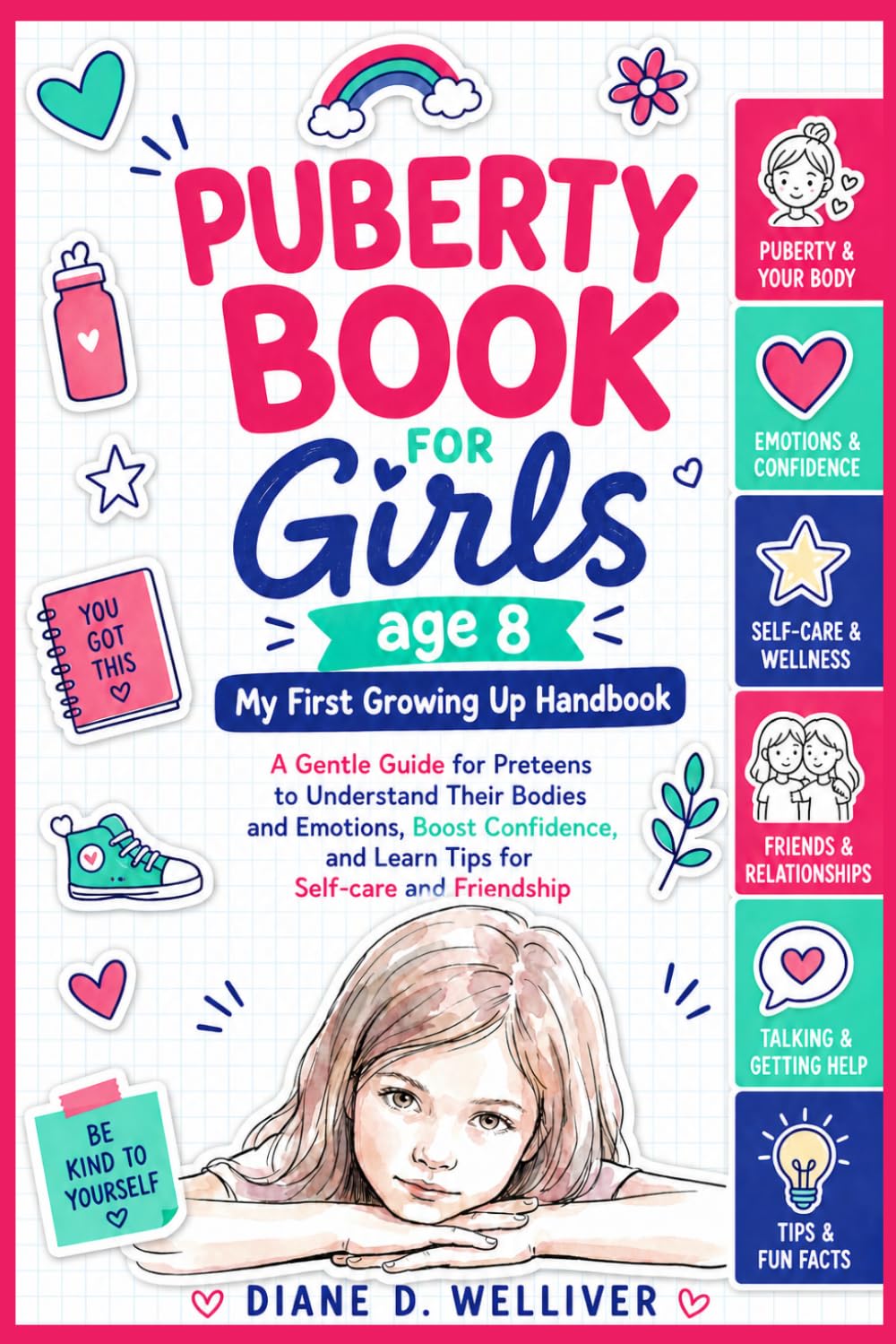 Puberty Book for Girls Age 8 My First Growing Up Handbook: A Gentle Guide for Preteens to Understand Their Bodies and Emotions, Boost Confidence, and Learn Tips for Self-care and Friendship
