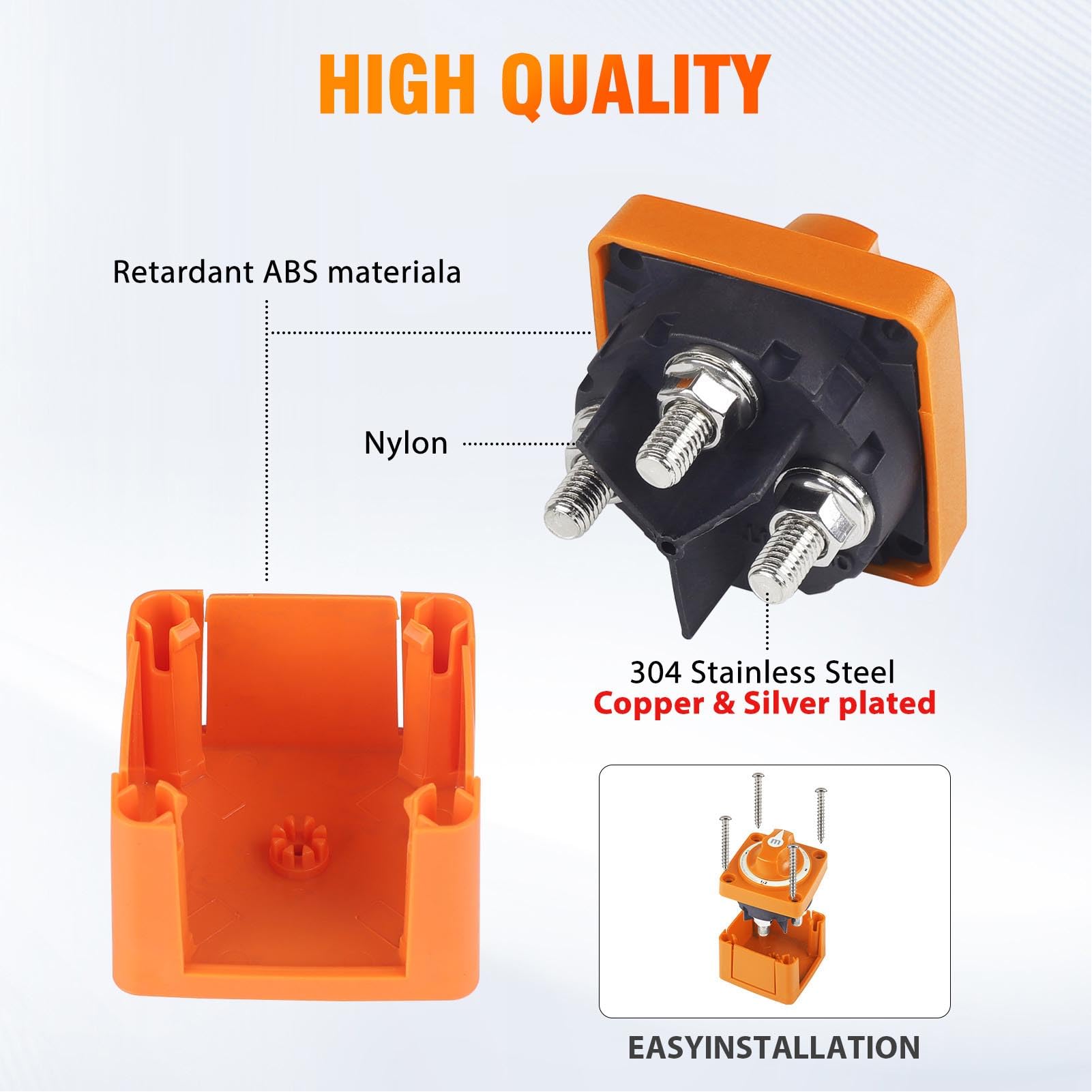 RV Battery Cut Off Switch 300A - IP66 Battery Disconnect Isolator Switch for Marine and Boat Applications