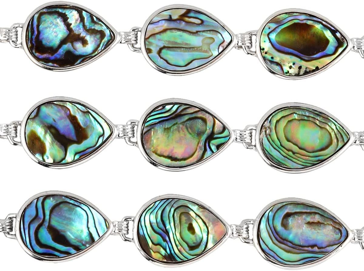 Nupuyai Handmade Paua/Abalone Shell Bracelet Jewelry for Women Men, Adjustable Natural Shell Bracelet Bangle - Image 3