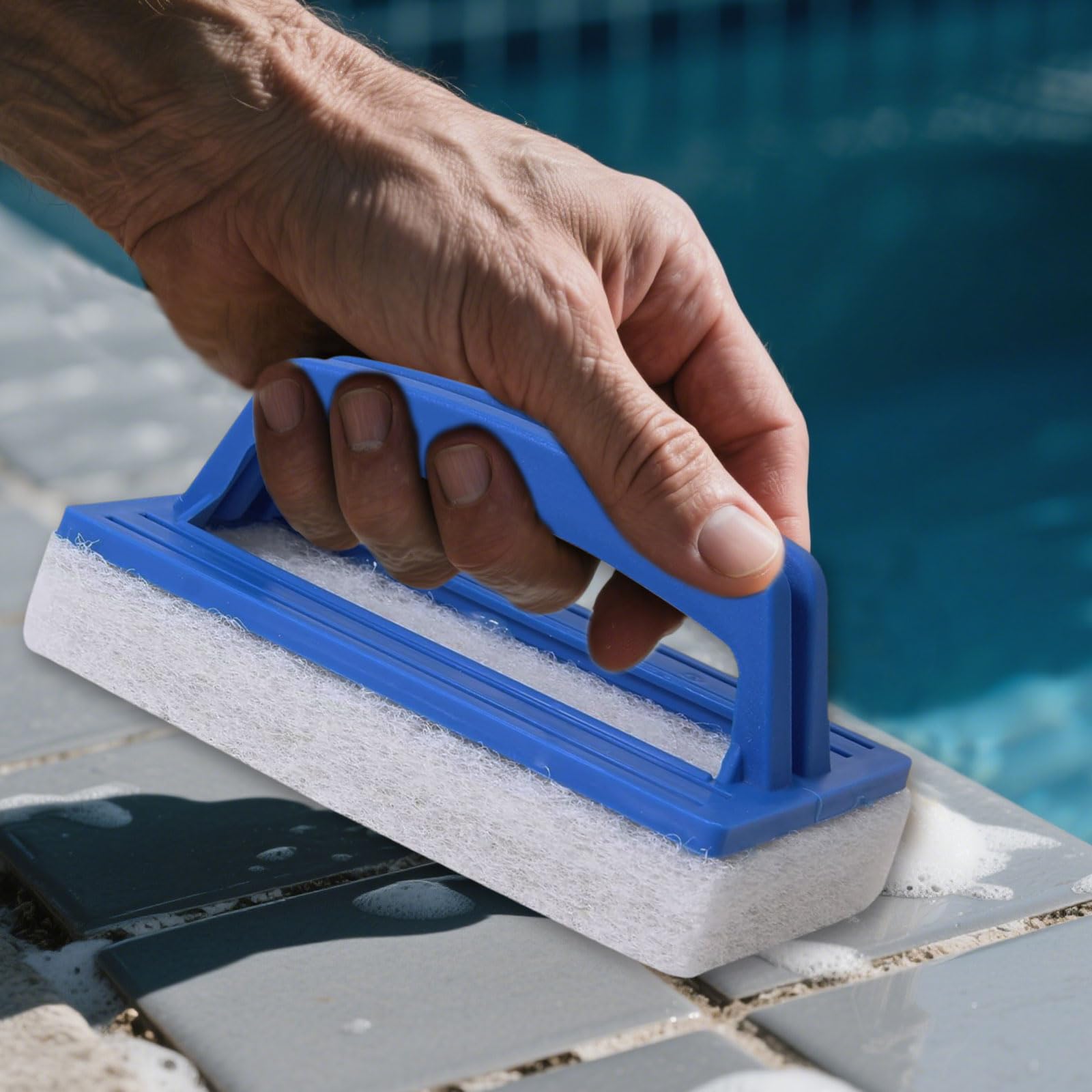 Pack De 3 Cepillos De Esponja Para Piscina | Mango Antideslizante, Para Limpiar Suciedad Y Musgo En Paredes Y Suelo