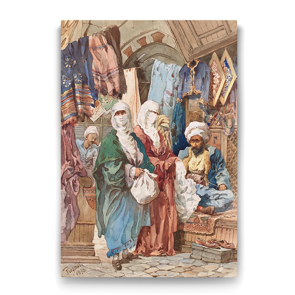 İpek Çarşısı Osmanlı Tablosu - 50x75cm