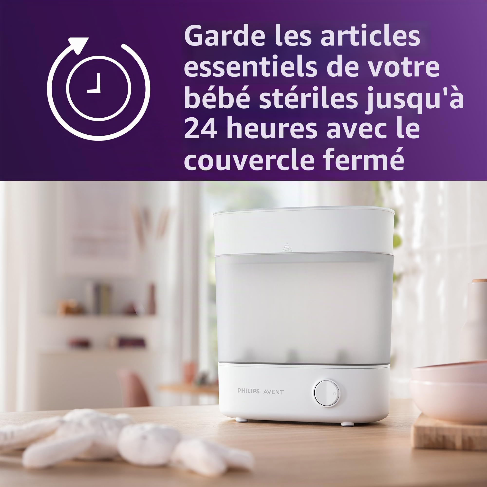 Philips Avent Advanced Bottle Steriliser, Kills 99.9% of Germs*, 10 min Sterilising Cycle - SCF291/01