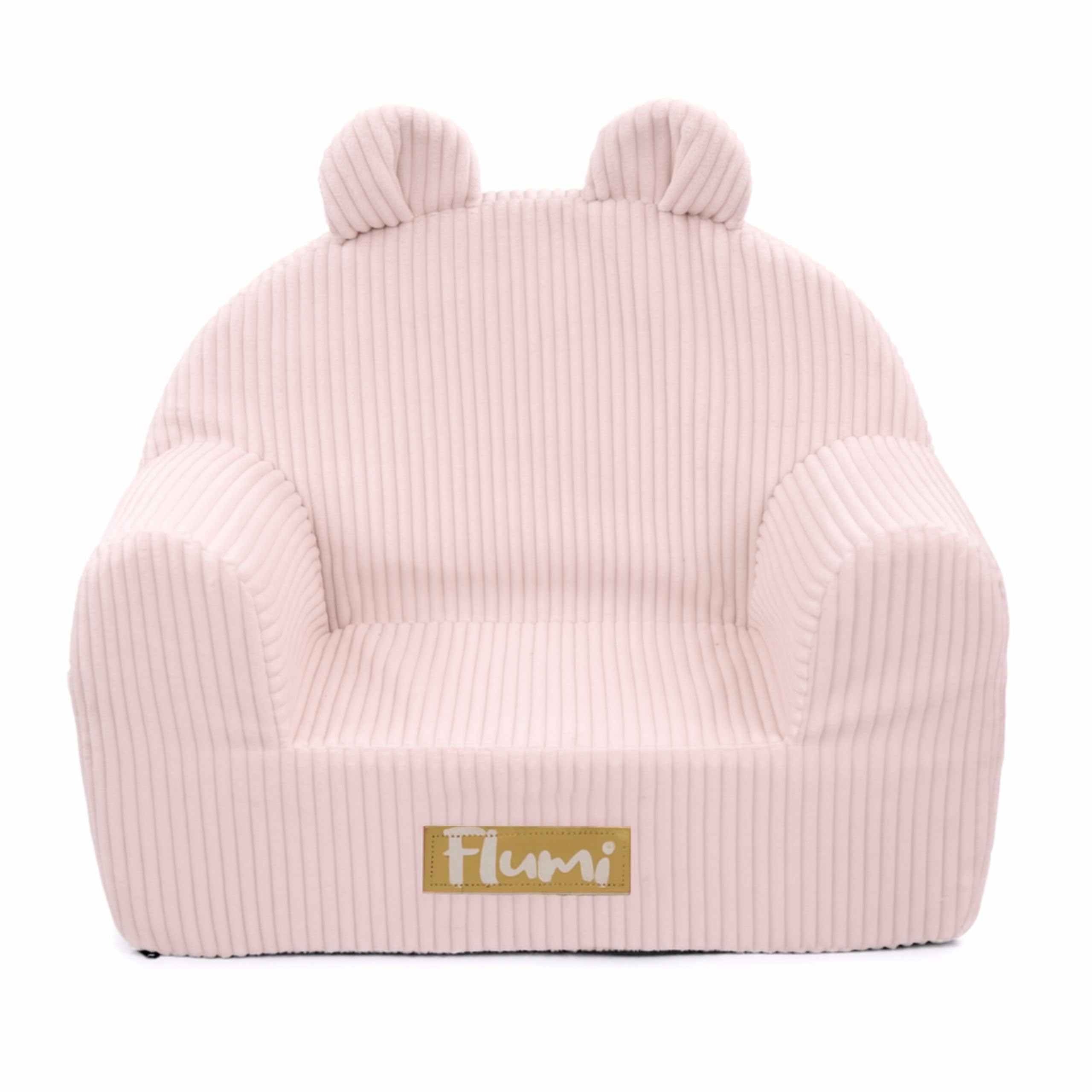 Flumi personalised high chair - Baby armchair - high chair for children's room playroom - armchair with engraving child name (pink corduroy)