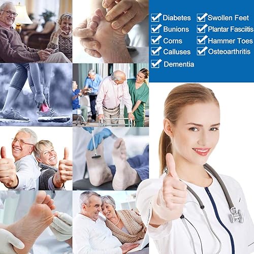 Miniatura 7 de Zapatillas de deporte para hombre de edema para diabéticos, anchuras ampliadas, ligeras, correa ajustable, fácil de poner y quitar con 3 pares de