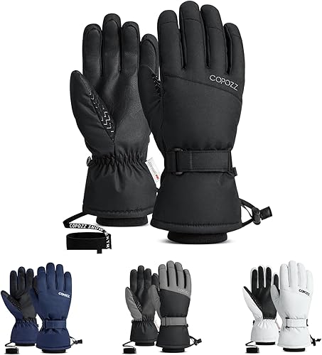 COPOZZ Guantes de esquí para hombres y mujeres 3M Thinsulate - Guantes térmicos de nieve aislados, resistentes al viento, transpirables para