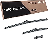 Vista 1 de TRICO Diamond 26" + 14" Limpiaparabrisas de repuesto premium para autos (juego de 2), limpiaparabrisas de haz para todos los climas para lado