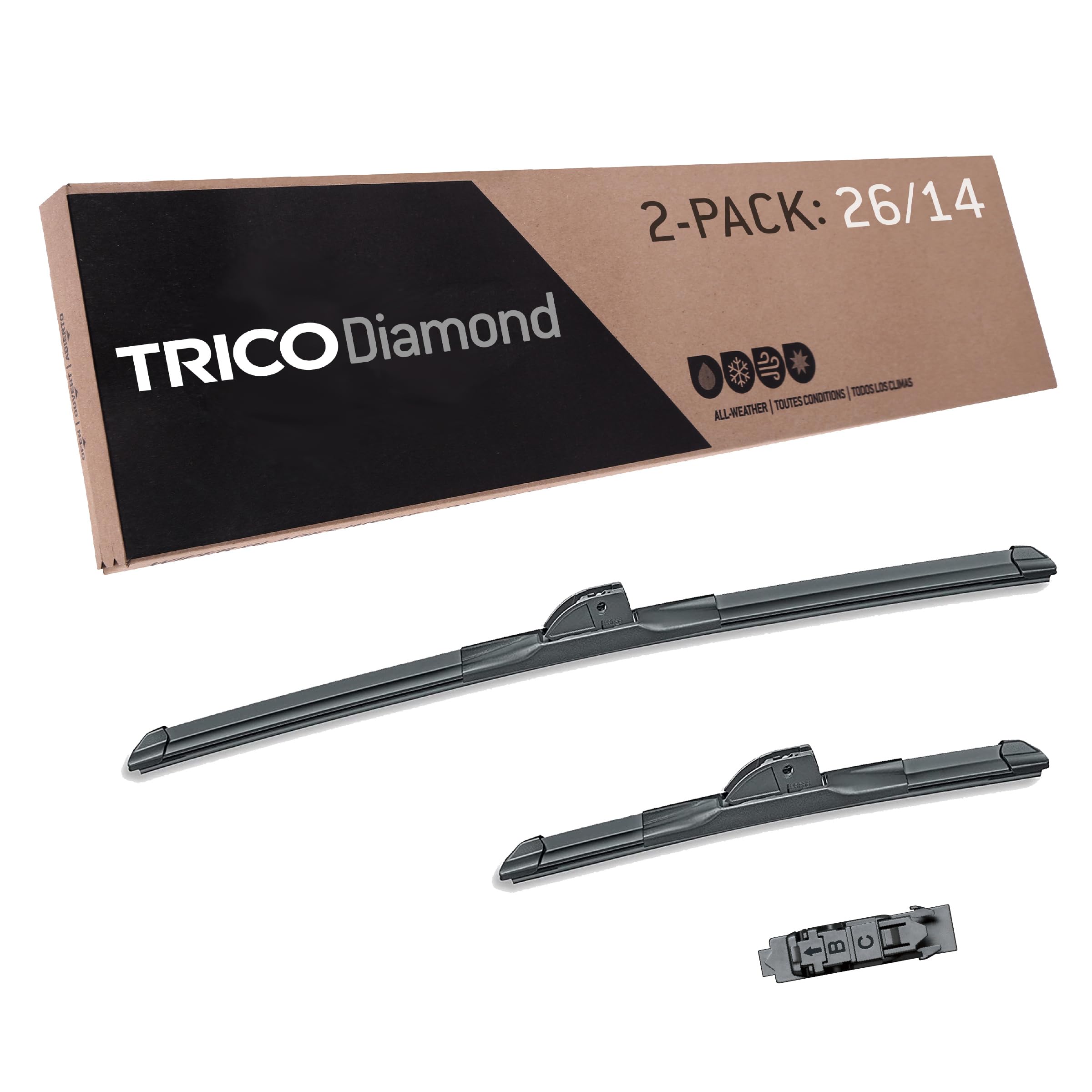 TRICO Gold 2 Pack All Weather Automotive Replacement Wiper Blades 26 And 16 Inch 18 2616 - View #10