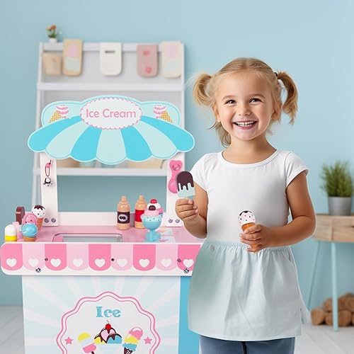 Miniatura 6 de Carrito de compras de helados, carritos de dulces perfectos para niños, soportes de limonada, juguetes de comida de juego de simulación, para niños
