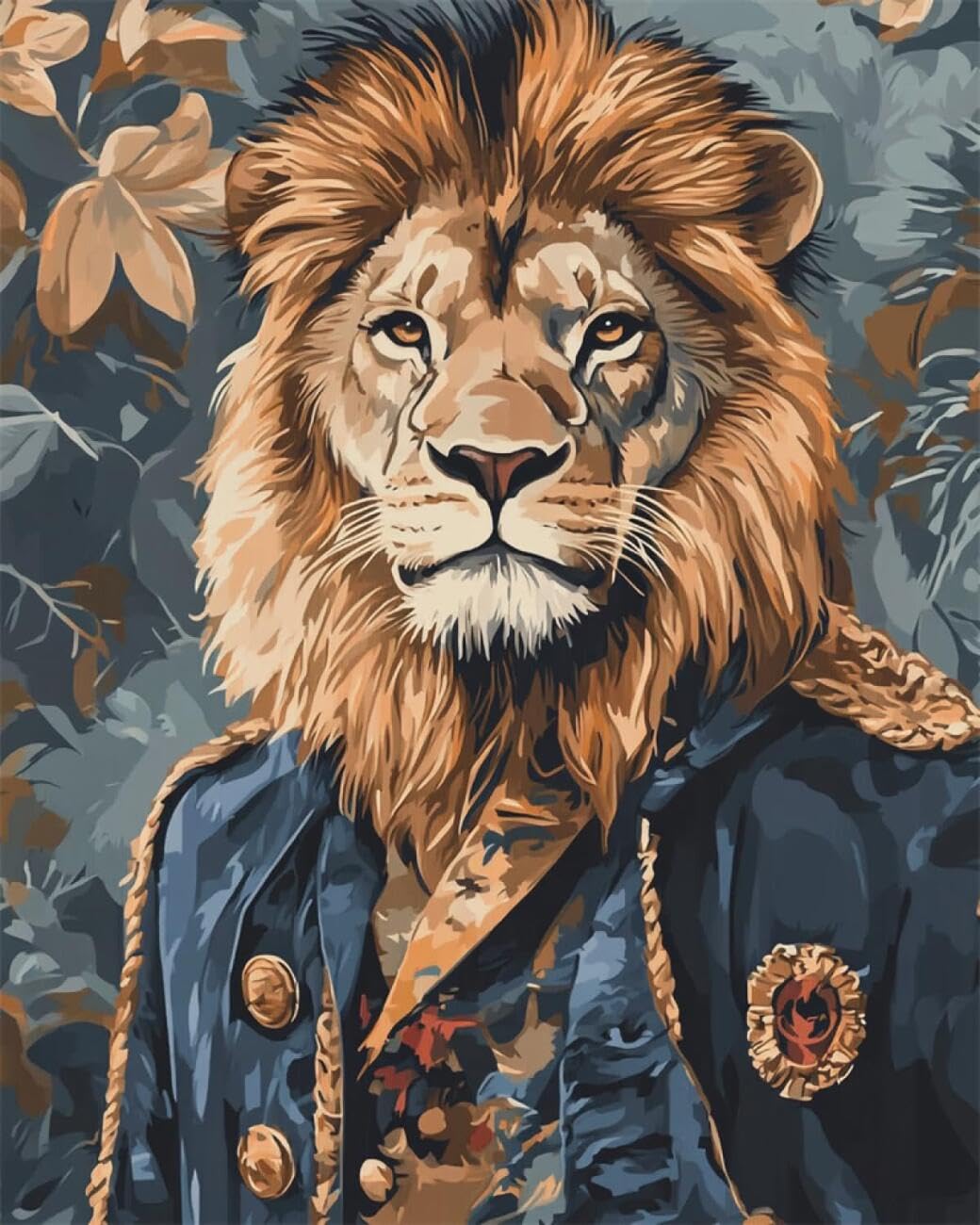 AxiangziK DIY Printed Cross Stitch Kit A Lion in Clothes 11CT 30x40cm