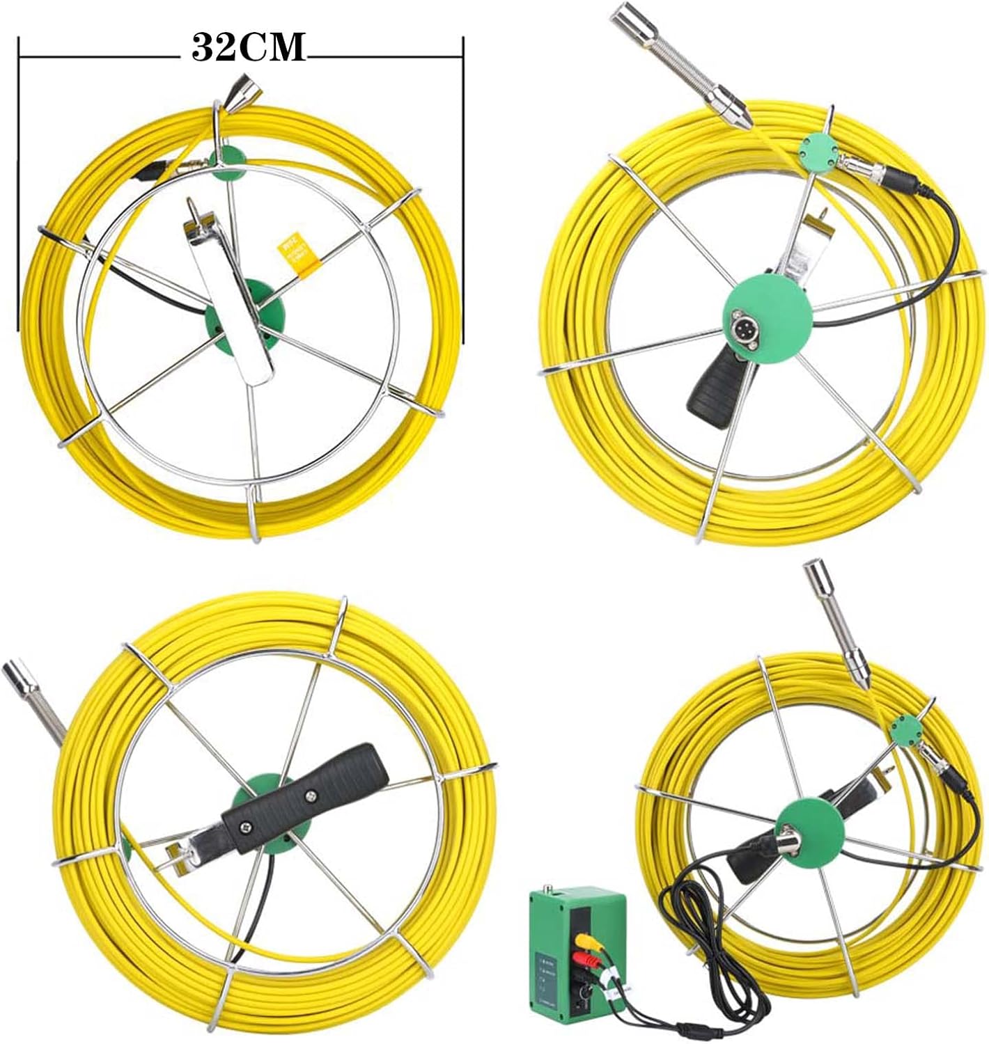 Sewer Camera Industrial Endoscope with DVR Video Pipeline Inspection Equipment 7-Inch LCD Monitor Industrial Pipeline Inspection Camera 1000 TVL Endoscope with 8GB SD Card,40M