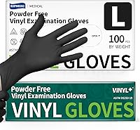 Vista 13 de Vinyl Disposable Exam Gloves, Black 4Mil Powder-Free Latex-Free Medical Food Safe Cooking Cleaning Glove 100 &1000Ct