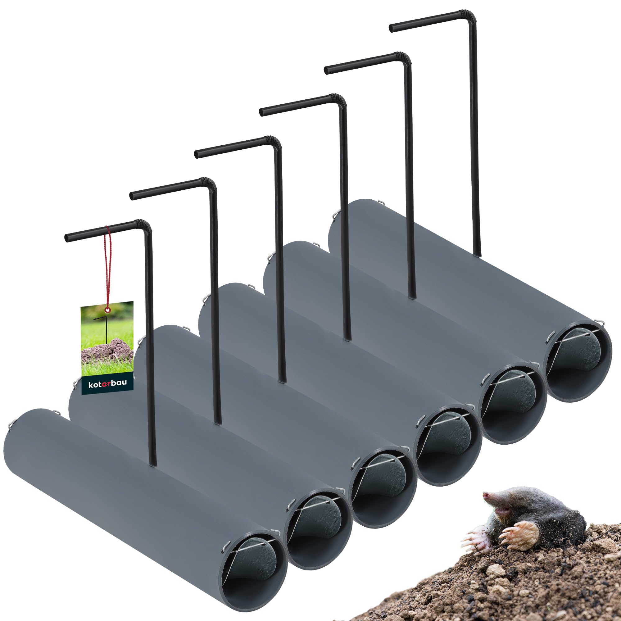KOTARBAU Piège à Taupes avec présentoir, Lot de 6 25cm Piège KOTARBAU Piège à Taupes avec présentoir, Lot de 6 25cm Piège