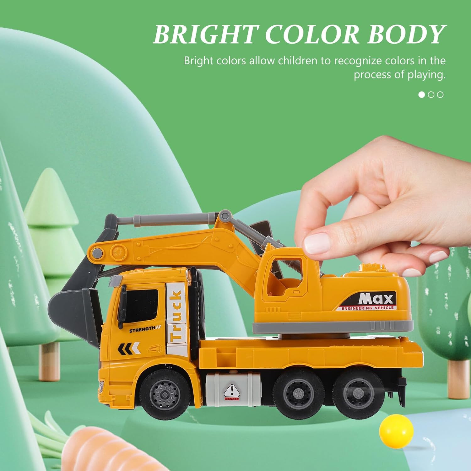 Excavator with Light and Music Inertial Construction Truck for Boys Years Old Plastic Engineering Vehicle Model Promotes Creativity and Color Recognition Safe Smooth Surface Design