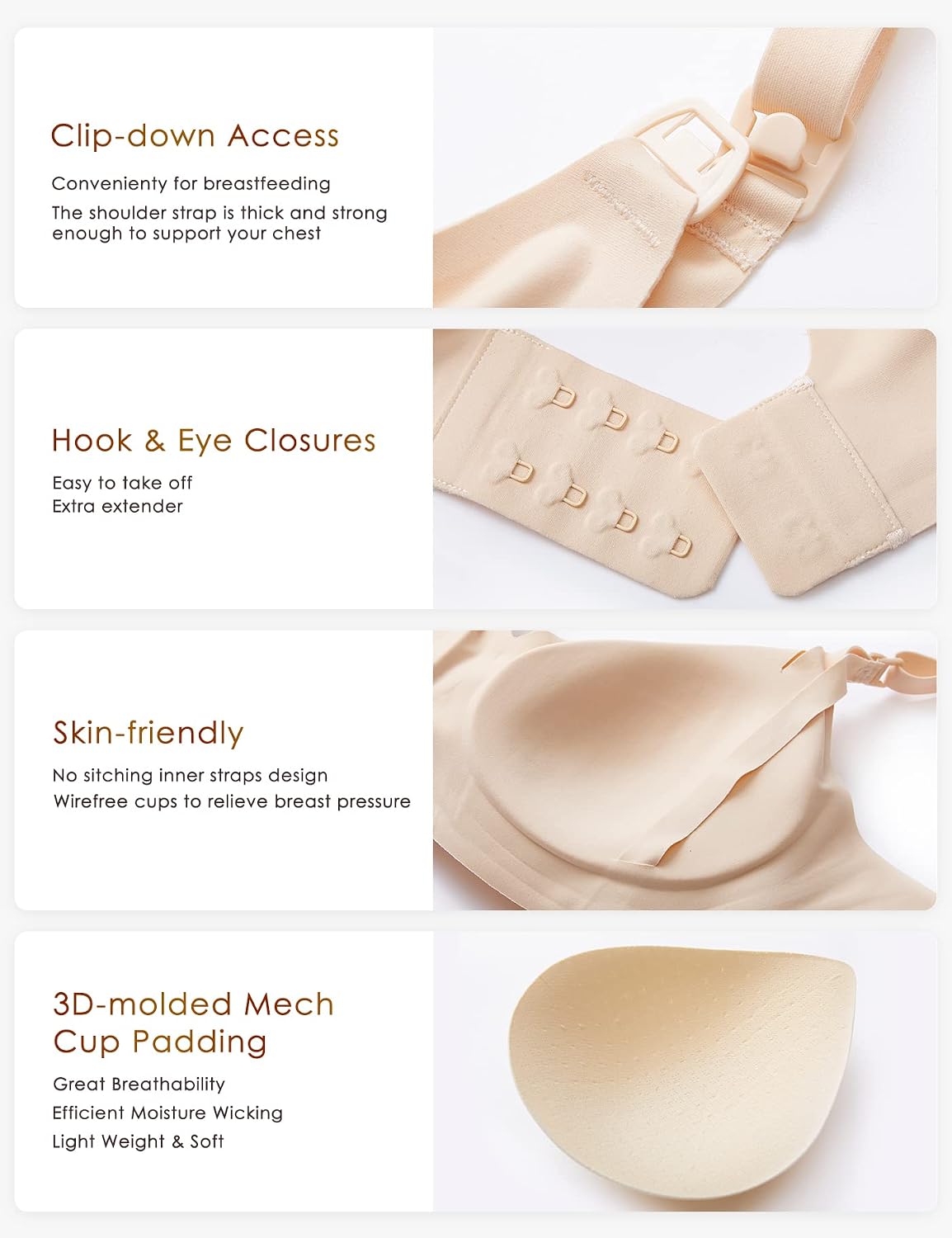 Seamless Maternity & Nursing Bra for Women with Good Support for Breastfeeding & Sleeping Pregnancy