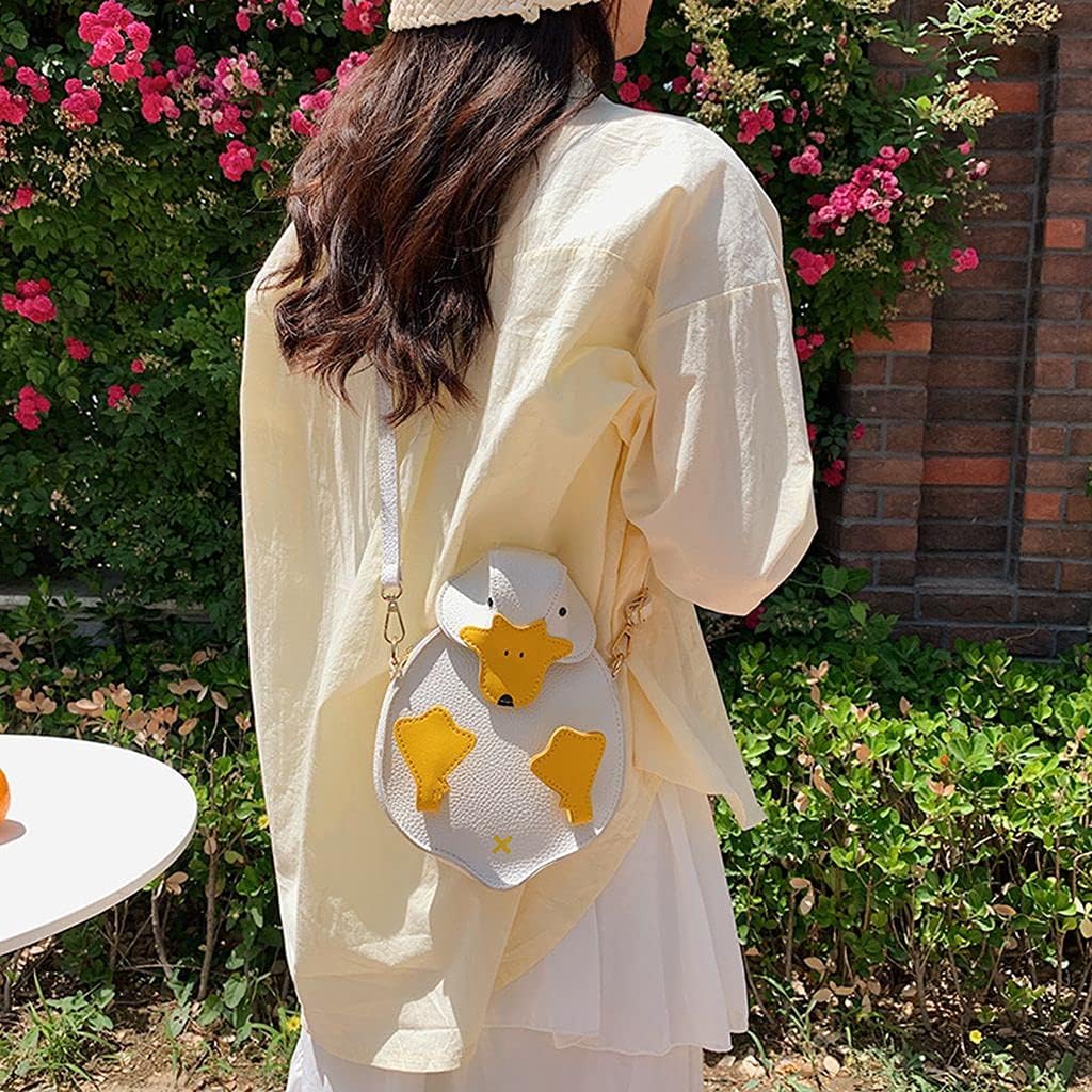 Duck Purse Small PU Leather Crossbody Bag 3D Cartoon Duckling Shoulder Bag Coin Purse Clutch Wallet for Women