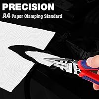 Vista 2 de WORKPRO Alicates de punta de aguja premium de 6 pulgadas, precisión de abrazadera de papel, acero CRV resistente, agarre suave con cortador