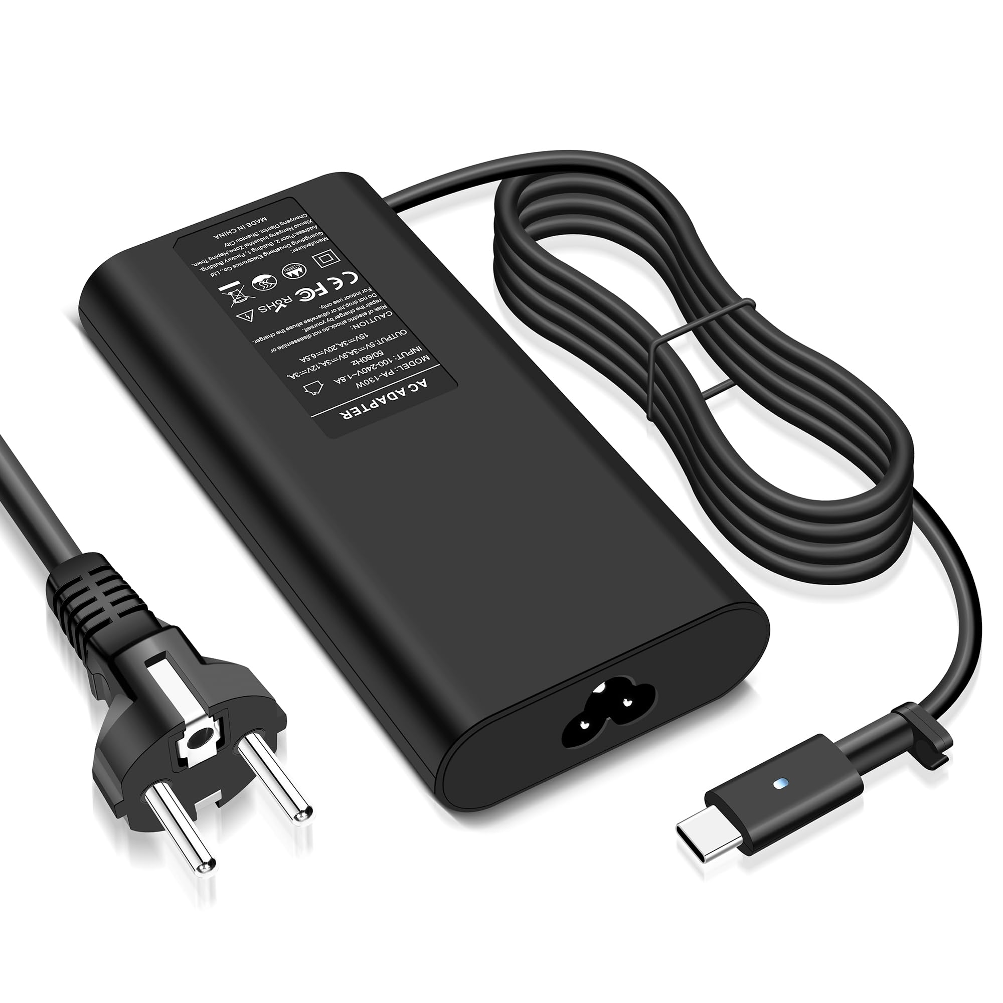 130W USB C Alimentatore per Dell XPS 17 15 9700 9710 9720 9500 9520 9575 Latitude 5420 5520 5531 7200 7410 9410 2-in-1 Precision 5470 5550 5560 5570 Inspiron 14 7420 Caricabatterie per laptop