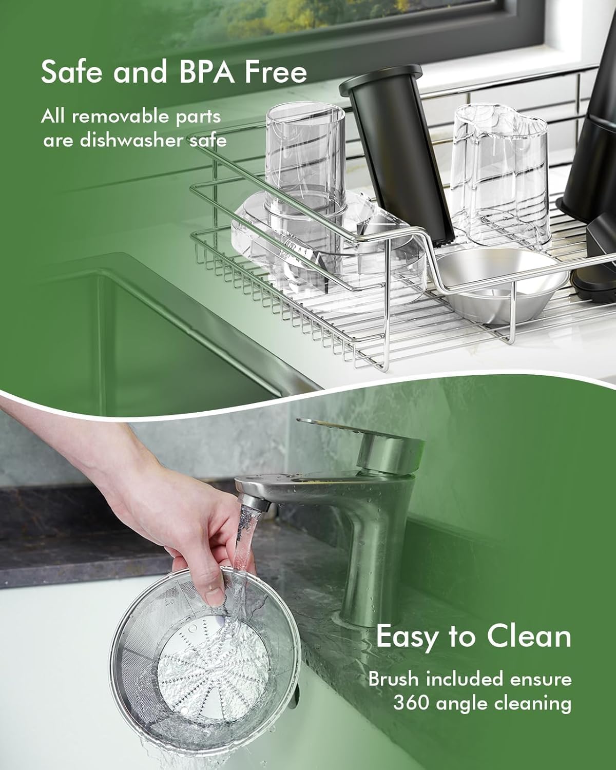 SIFENE 800W Centrifugal Juicer Machine, 3.2 Inch Wide Mouth Fruit and Vegetable Extractor, 3 Speed Control Stainless Steel Juicers for Whole Foods, High Power Motor, BPA Free, Silver