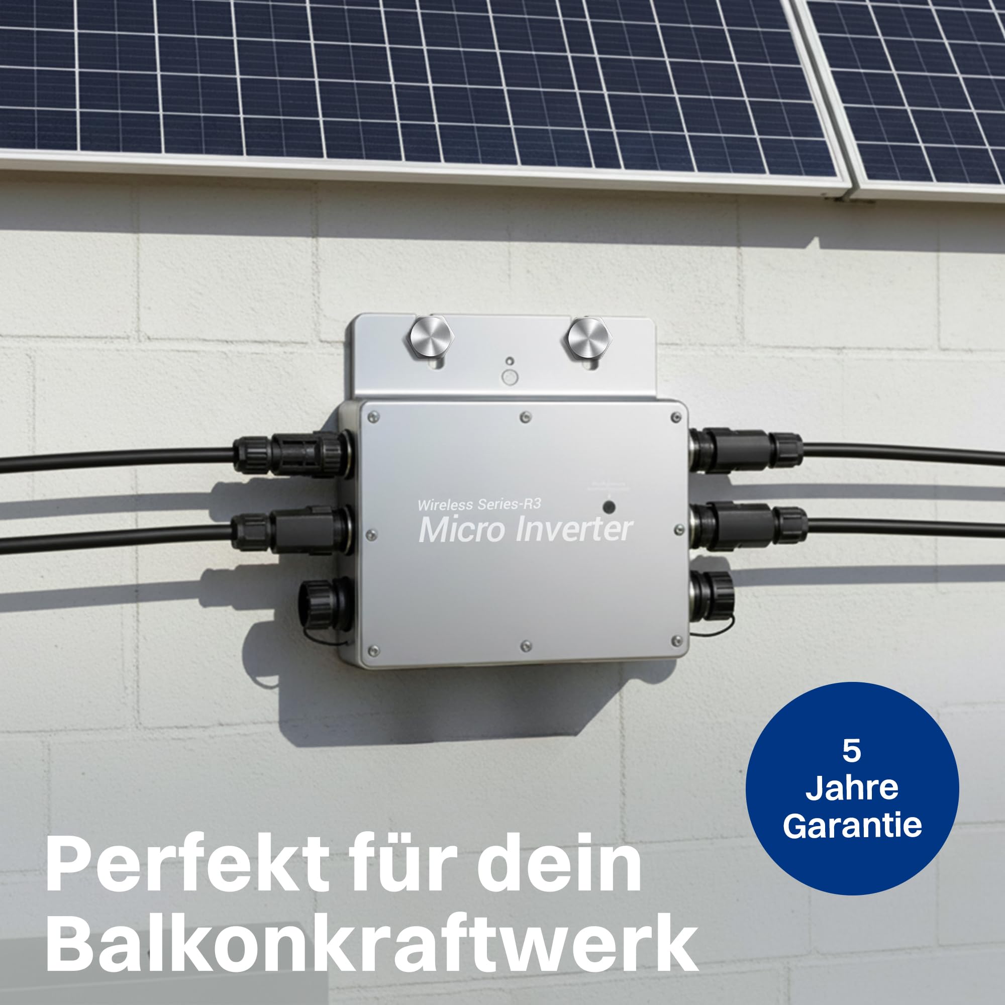 Intratec Mikro Wechselrichter WVC-800W – IP 65 Wechselrichter Balkonkraftwerk MPPT mit WiFi & Cloud-Überwachung für einfache Plug and Play Installation – 283 x 200 x 41,6mm